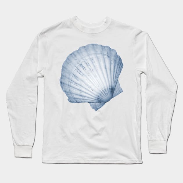 Blue fan seashell Long Sleeve T-Shirt by hamptonstyle